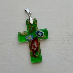 Glass Cross Cut Pendant